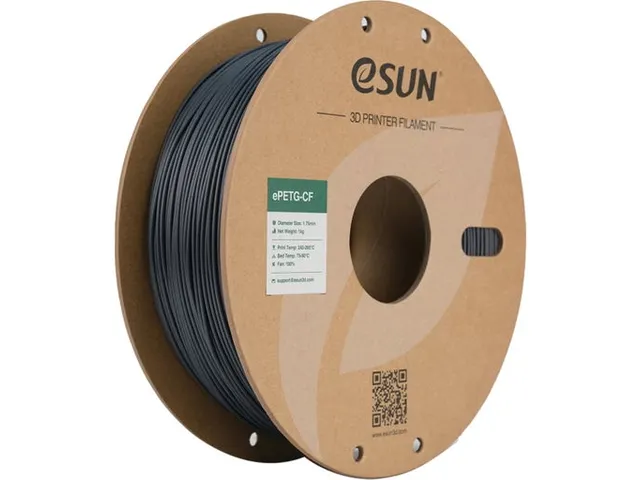 eSUN 3D Printer Filament ePETG-CF 1 75mm Donkergrijs 1kg