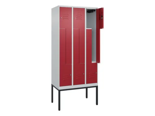 Z-garderobekast,HxBxD 2120x900x500mm,vak B 150/300mm,cil.-slot