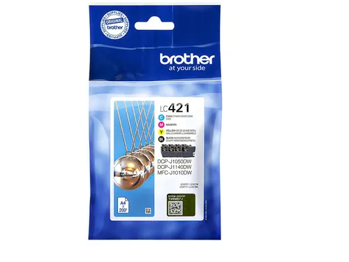 Brother LC-421 Inktcartridge Multipack Zwart + 3 Kleuren