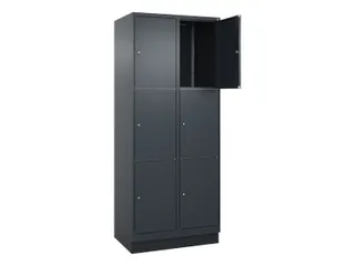 lockerkast,HxBxD 1950x800x500mm,2x3vakken,vak B 400mm,cil.-slot,sokkel - 1