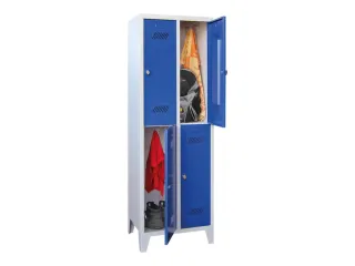 dubbeldekse locker,HxBxD 1850x600x500mm,2x2vak.,RAL7035,front RAL5010 - 2