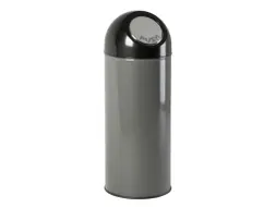 Afvalbak met pushdeksel en binnenemmer 55 Liter Metallic