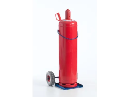 Flessenkar,draagverm. 100kg,propaangas 33kg fles,m. ketting,RAL5010