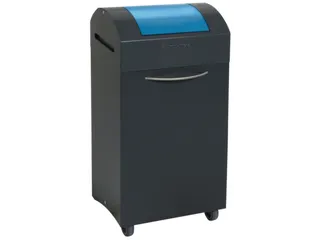 Afvalbak 60 Liter 790x380x320mm Plaatstaal 2 Wielen Klep Blauw - 2