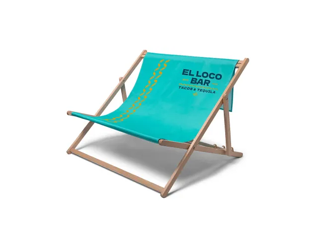 Strandstoel Relax Duo beukenhout te personaliseren met print