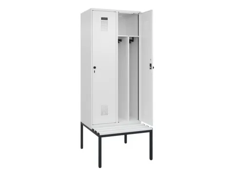 locker met bank,voor scheiding van kleding,HxBxD 2120x800x815mm,2vak