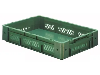 Euronorm Stapelkrat 120x600x400mm 20l Opengewerkt/Bodem Gesl. Groen - 1
