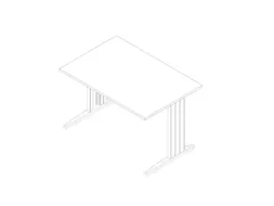 bureau,HxBxD 730x1200x800mm,blad wit,C-voet wit