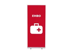 Roll-Banner 85x200 complete set met print "EHBO" Rood