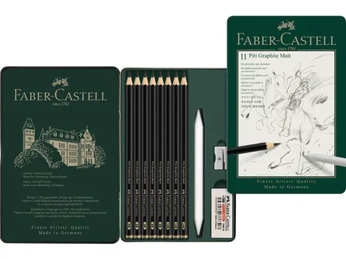 Grafietpotlood Pitt Mat Etui set 11 stuks
