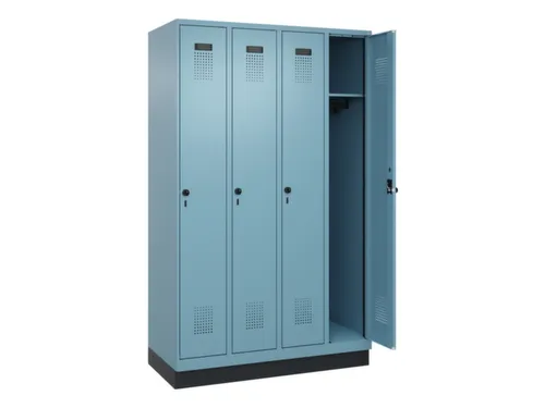 locker,HxBxD 1950x1200x500mm,4vak,vak B 300mm,draaigrendel,sokkel