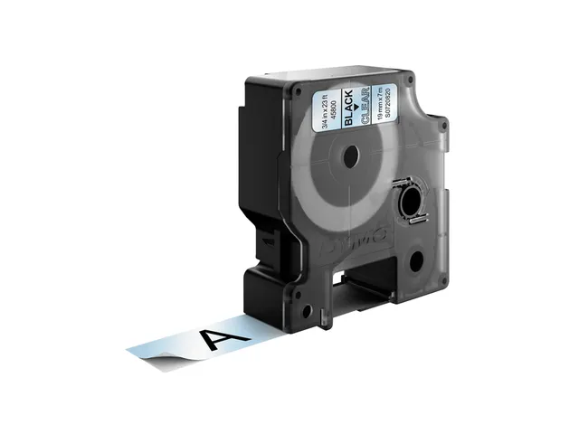 Labeltape Dymo 45800 D1 S720820 19mmx7m zwart op transparant