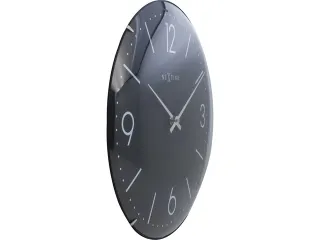 Wandklok NeXtime dia. 35cm bol glas zwart 'Basic Dome' streep/cijfers - 4