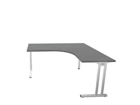 bureau in vrije vorm,HxBxD 740x1600x1600mm,vrije vorm,MS-donkergrijs