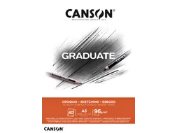 Schetspapier Canson Graduate Sketch 40vel 96gr A5 natuurlijk wit