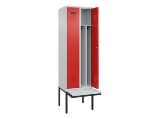 locker met bank,voor scheiding van kleding,HxBxD 2120x600x815mm,2vak - 1