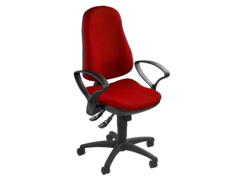 bureaustoel,synchroonmech.,zitting stof rood,zitting H 420-550mm
