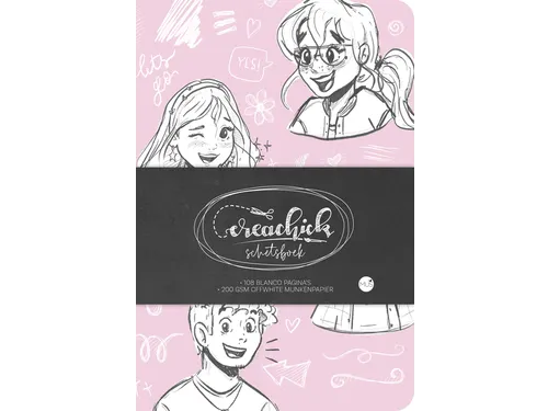 Schetsboek CreaChick Pink 108 pagina's Hardcover