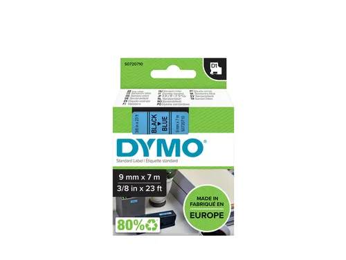 Labeltape Dymo 40916 D1 S720710 9mmx7m zwart op blauw