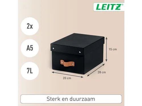 Leitz Puro Opbergdoos met deksel klein 7L set van 2 zwart