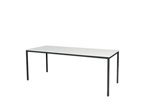 Domino Basic Tafel Vaste Hoogte 2000x800mm Grijs 25mm Zwart 4-Poots