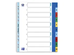 Tabbladen Oxford A4+ 11-gaats 1-10 PP kleur