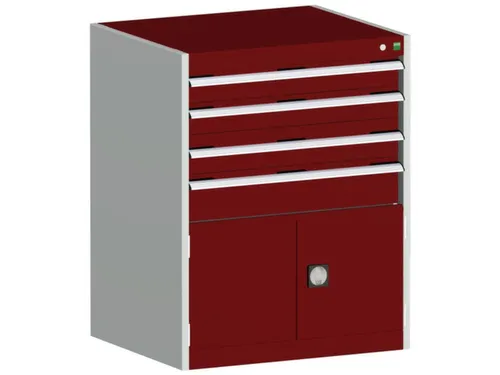ladekast HxBxD 1000x800x750mm 5laden romp RAL7035 front RAL3004