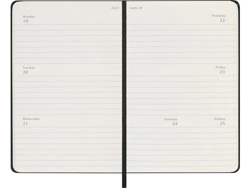 Agenda 2027 Moleskine 12M Weekly 7dag/2pagina's pocket hc black