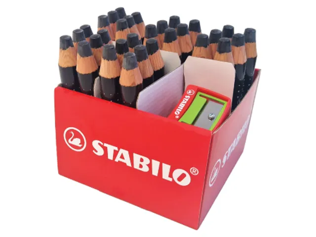 Whiteboardpotlood STABILO MARKdry incl 2 slijpers zwart classpack 30st