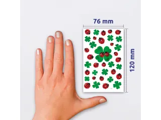 papieretiket Z-design Creative pakje a 3 vel klavers/lieveheersbeestje - 3