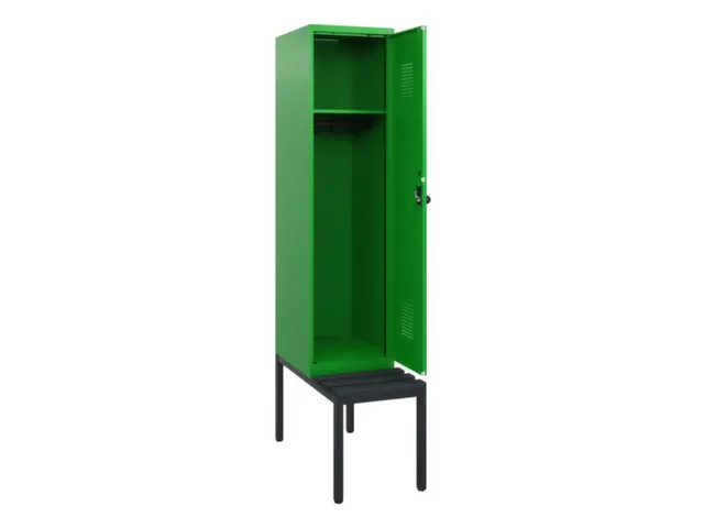 locker met bank,HxBxD 1950x400x815mm,1vak,vak B 400mm,draaigrendel