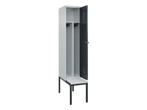 locker met bank,voor scheiding van kleding,HxBxD 2120x400x815mm,1vak
