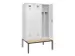 locker met bank,voor scheiding van kleding,HxBxD 2120x1200x815mm,3vak