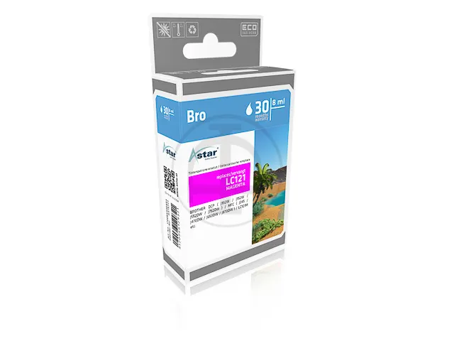 Astar Brother LC121M MFCJ Inkt Magenta Rebuilt 300 Pagina's 3.9ml