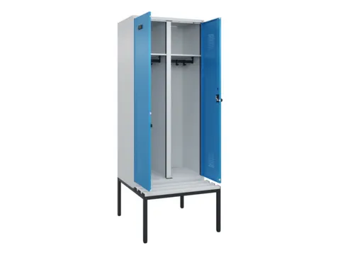 locker met bank,voor scheiding van kleding,HxBxD 2120x800x815mm,2vak