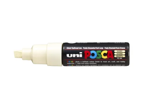 Verfstift Posca PC8K Brede punt 8mm schuin ivoor