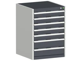 ladekast HxBxD 900x650x650mm 7laden romp RAL7035 front RAL7016 - 1