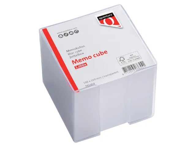 Memokubus Quantore 100x100x100mm Transparant 1000 vel wit