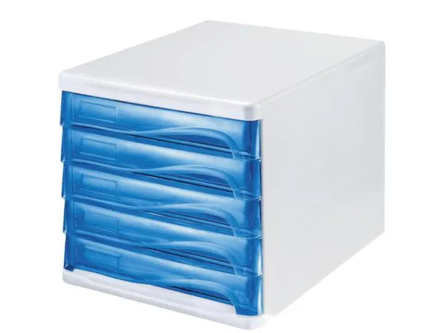 ladeblok,5lade(n),HxBxD 250x265x340mm,kunststof,wit