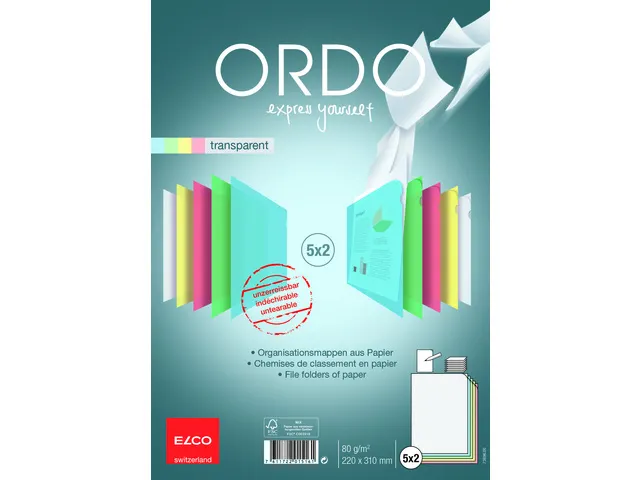 Ordo Classico L-map FSC A4 80 gram assorti 10 stuks