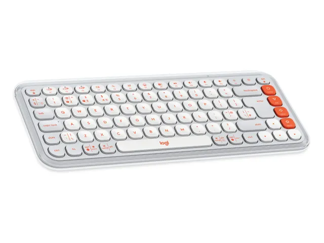 Clavier + souris Bluetooth Logitech POP Icon QWERTY GB blanc/orange
