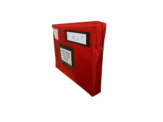 POCSOU professionele posttas rood nylon 42 x 32 cm met extra vak
