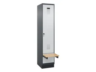 locker met bank,HxBxD 1950x400x815mm,1vak,vak B 400mm,draaigrendel - 2