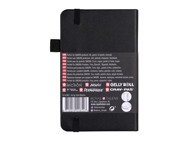 Schetsboek Sakura 80 zwarte vellen 140gr 90x140mm zwart