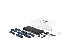 8-poort 1U-Rack USB KVM-switch met OSD en Bekabeling