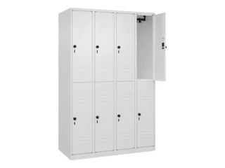 dubbeldekse locker,HxBxD 1850x1200x500mm,4x2vak.,vak B 300mm - 2