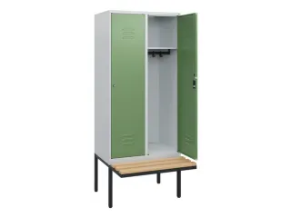 locker met bank,HxBxD 1950x800x815mm,2vak,vak B 400mm,cil.-slot - 2