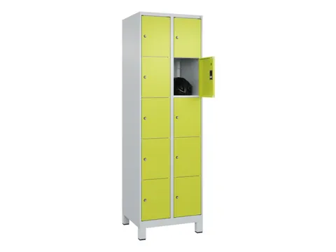 lockerkast,HxBxD 1950x600x500mm,2x5vakken,vak B 300mm,cil.-slot,voeten