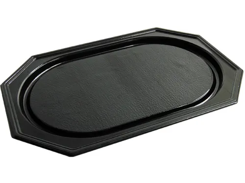 Cateringschaal Gerecycleerd PET 55x36cm 8 Hoek Zwart Pak 10 Stuks