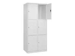 lockerkast,HxBxD 1850x800x500mm,2x3vakken,vak B 400mm,cil.-slot